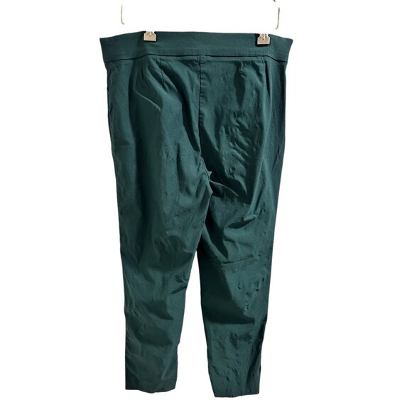 🍒 2/$20 🍒 Roz & Ali Womens Size 6 Green Ankle Pants With Gold Button Detail - Picture 7 of 7